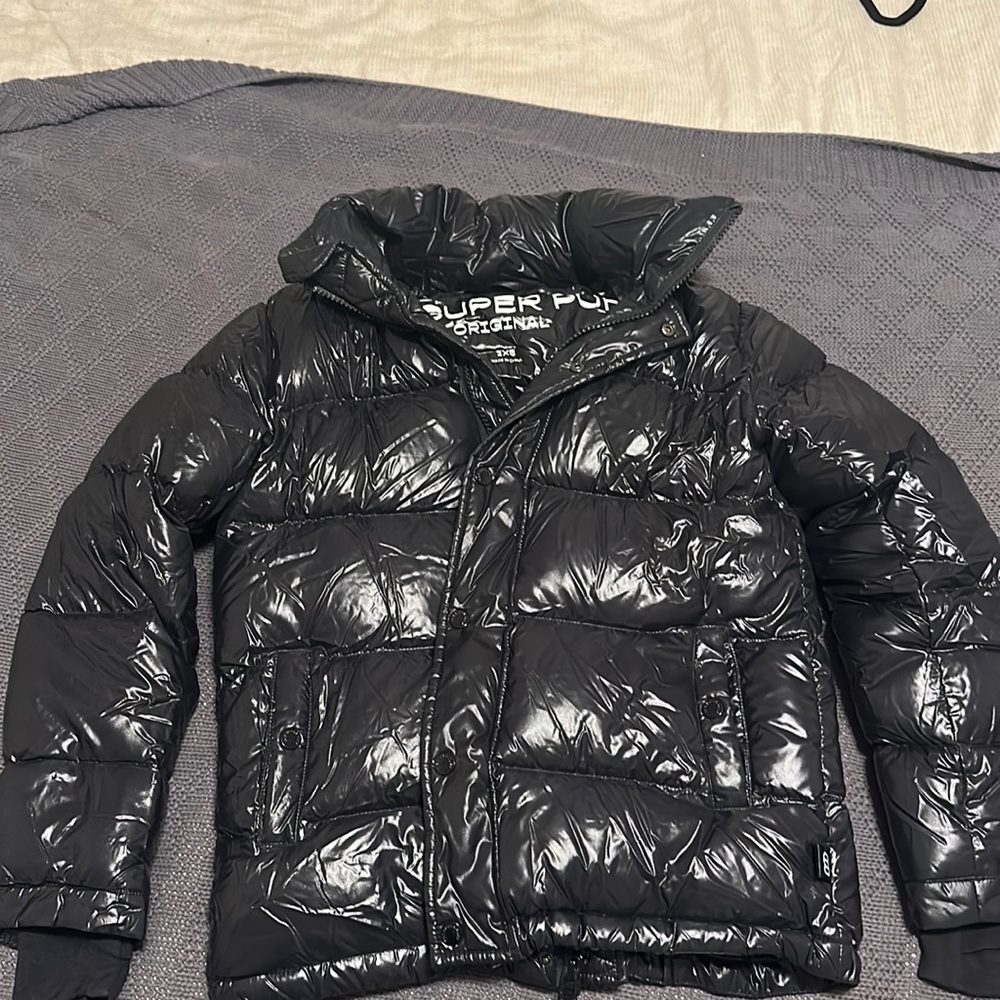 Aritzia Super Puff Original Jacket Coat 2XS/XXS black gloss